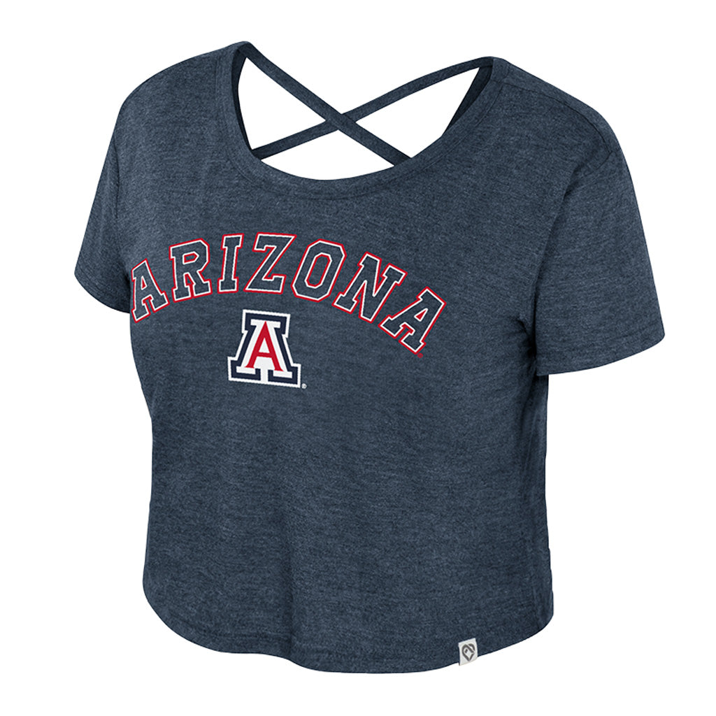 NCAA Arizona Wildcats Colosseum Women's Blowout Party Cross Back T-Shirt - Navy