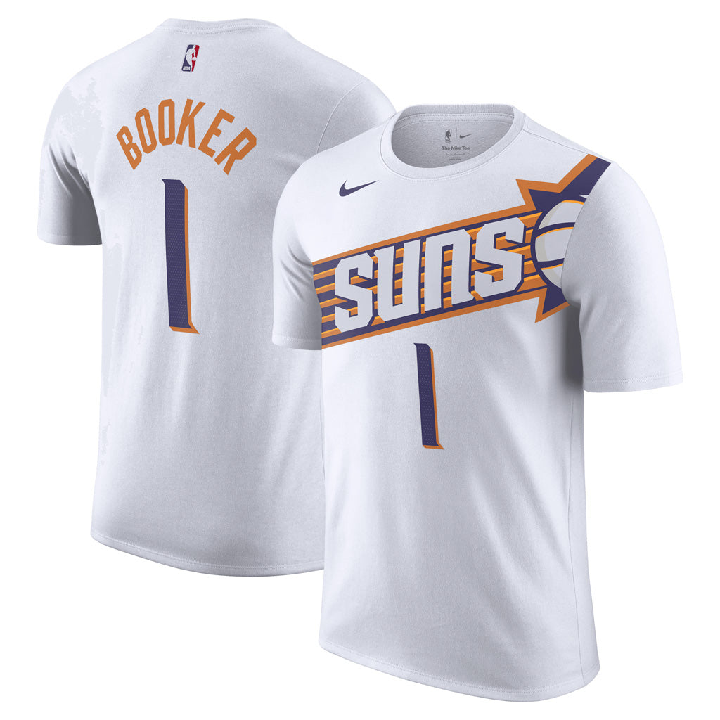 NBA Phoenix Suns Devin Booker Nike Association Name &amp; Number T-Shirt - White
