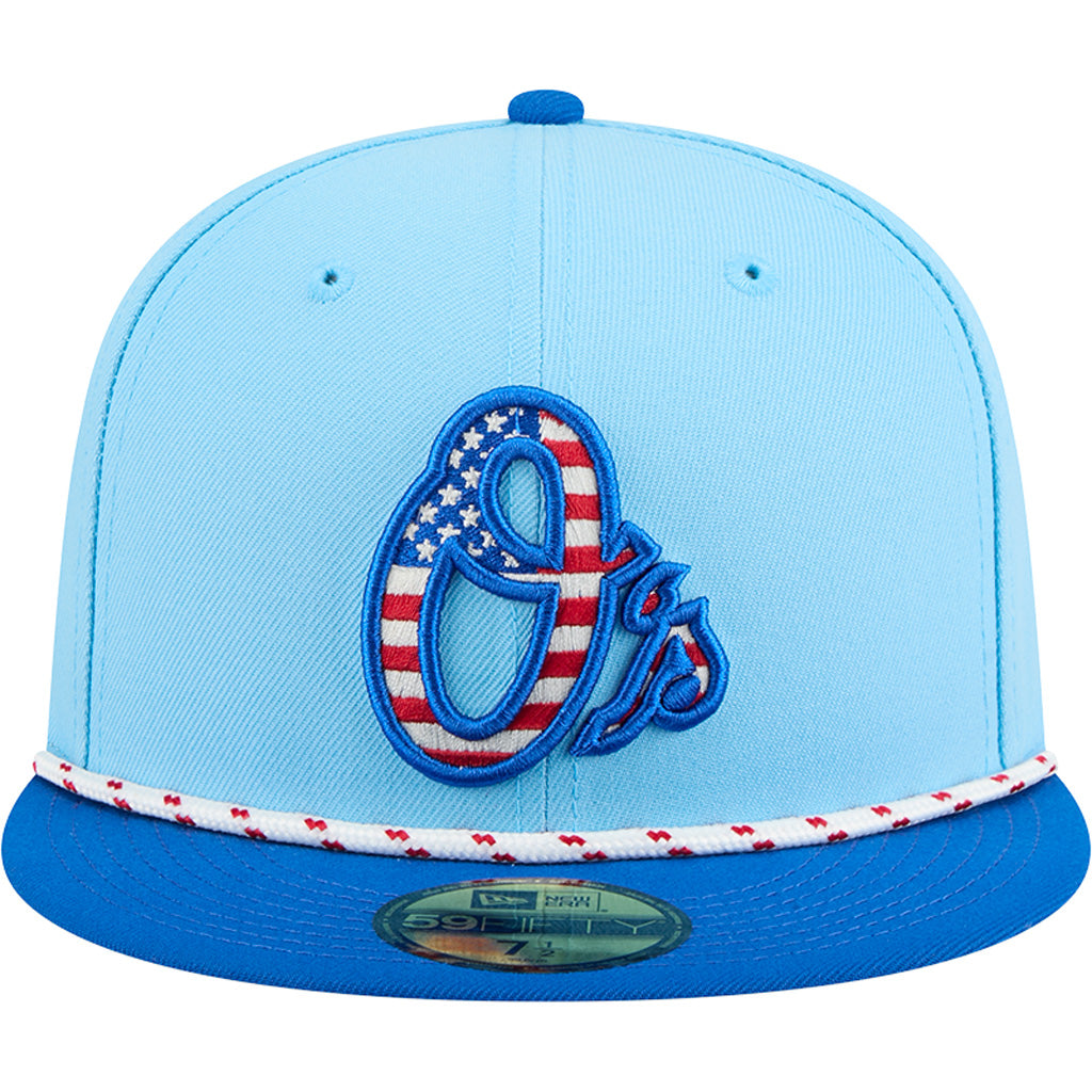 MLB Baltimore Orioles New Era 2025 4th of July 59FIFTY Fitted Hat - Blue