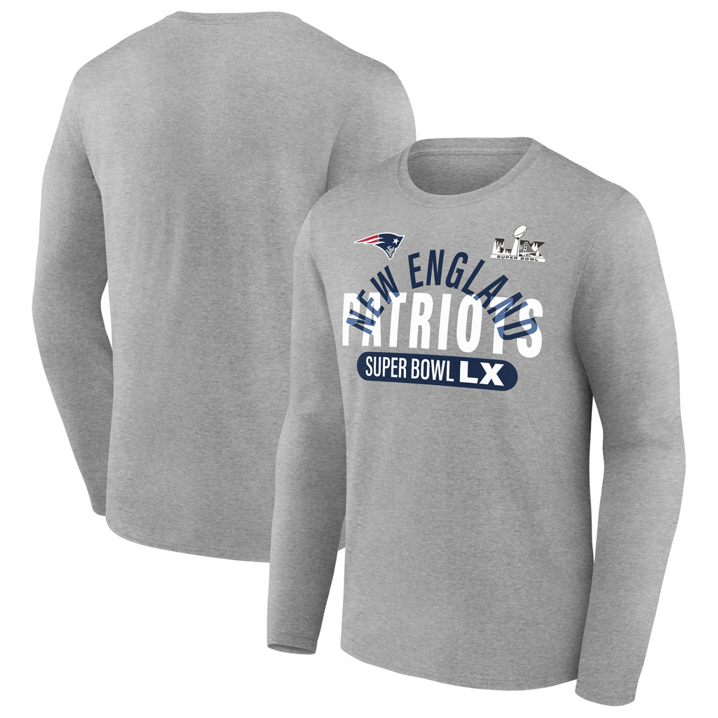 NFL New England Patriots Nike Super Bowl LX Gameplan Long Sleeve T-Shirt - Heather
