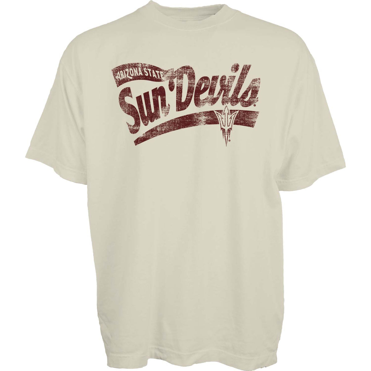 NCAA Arizona State Sun Devils Blue 84 Step Back Heavy T-Shirt- Ivory