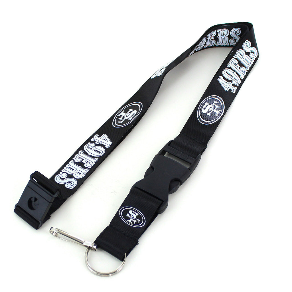 NFL San Francisco 49ers Aminco Black & White Lanyard - Black