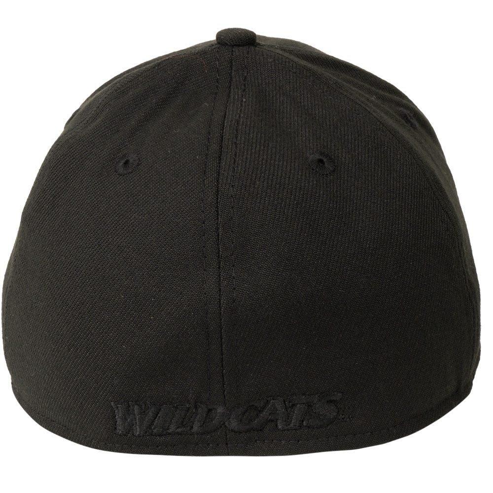 NCAA Arizona Wildcats Black On Black Primary Logo 39THIRTY Flex Fit Hat - Black