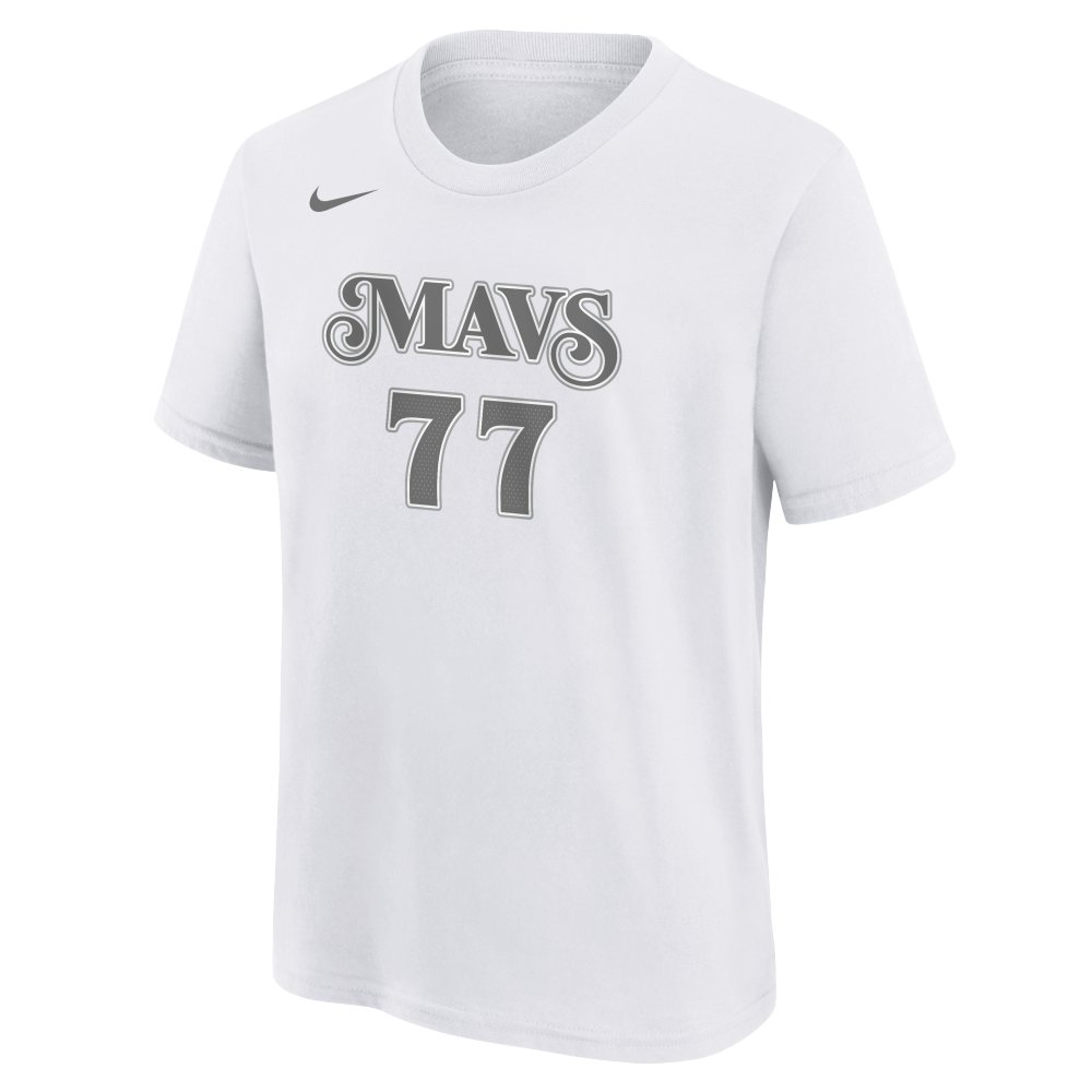 NBA Dallas Mavericks Luka Doncic Youth Nike City Edition 2024/25 Name & Number T-Shirt - White