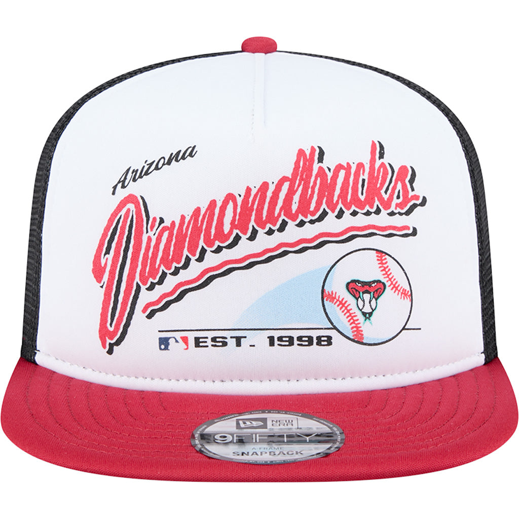 MLB Arizona Diamondbacks New Era Retro Script 9FIFTY A-Frame Snapback Hat - White