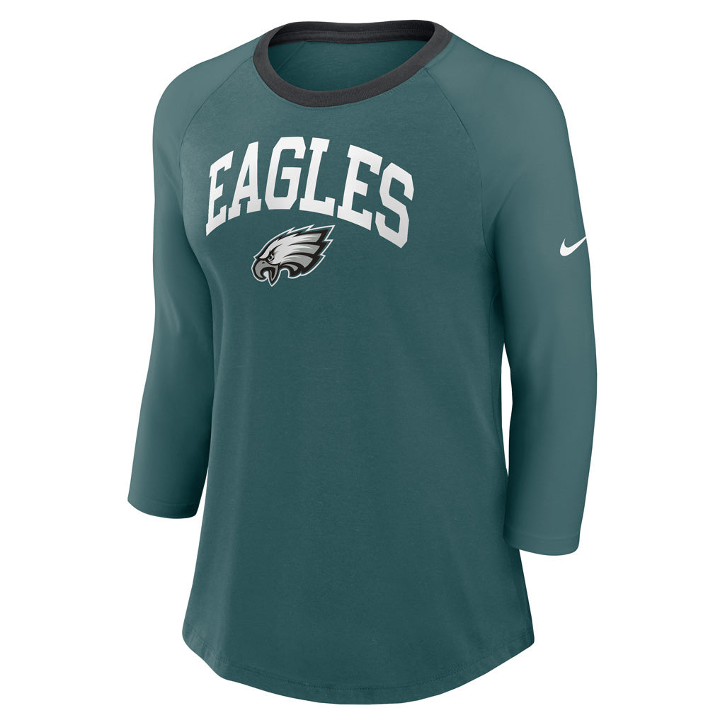 NFL Philadelphia Eagles Women's Nike Fashion 3/4 Sleeve T-Shirt - Green