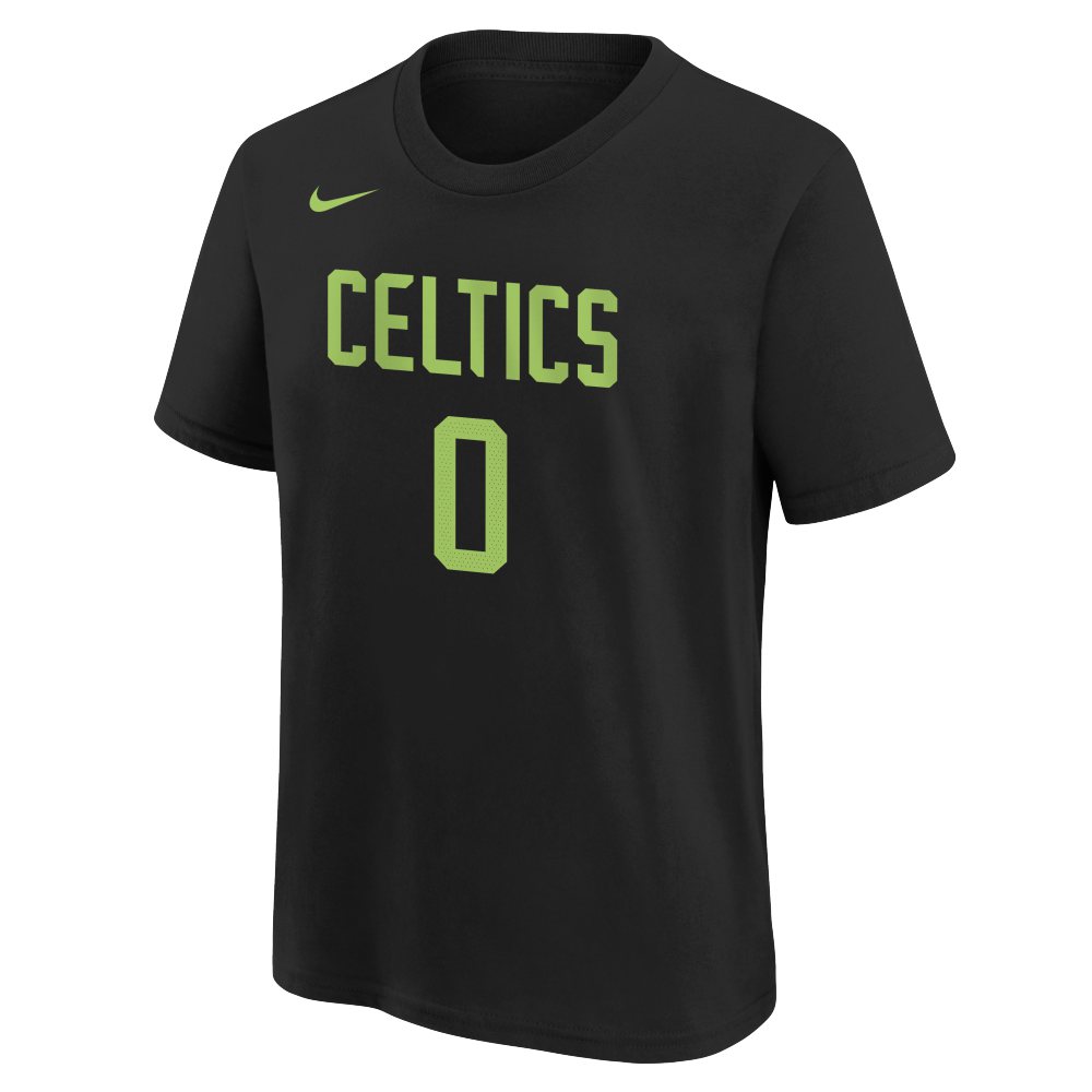NBA Boston Celtics Jayson Tatum Youth Nike City Edition 2024/25 Name & Number T-Shirt - Black