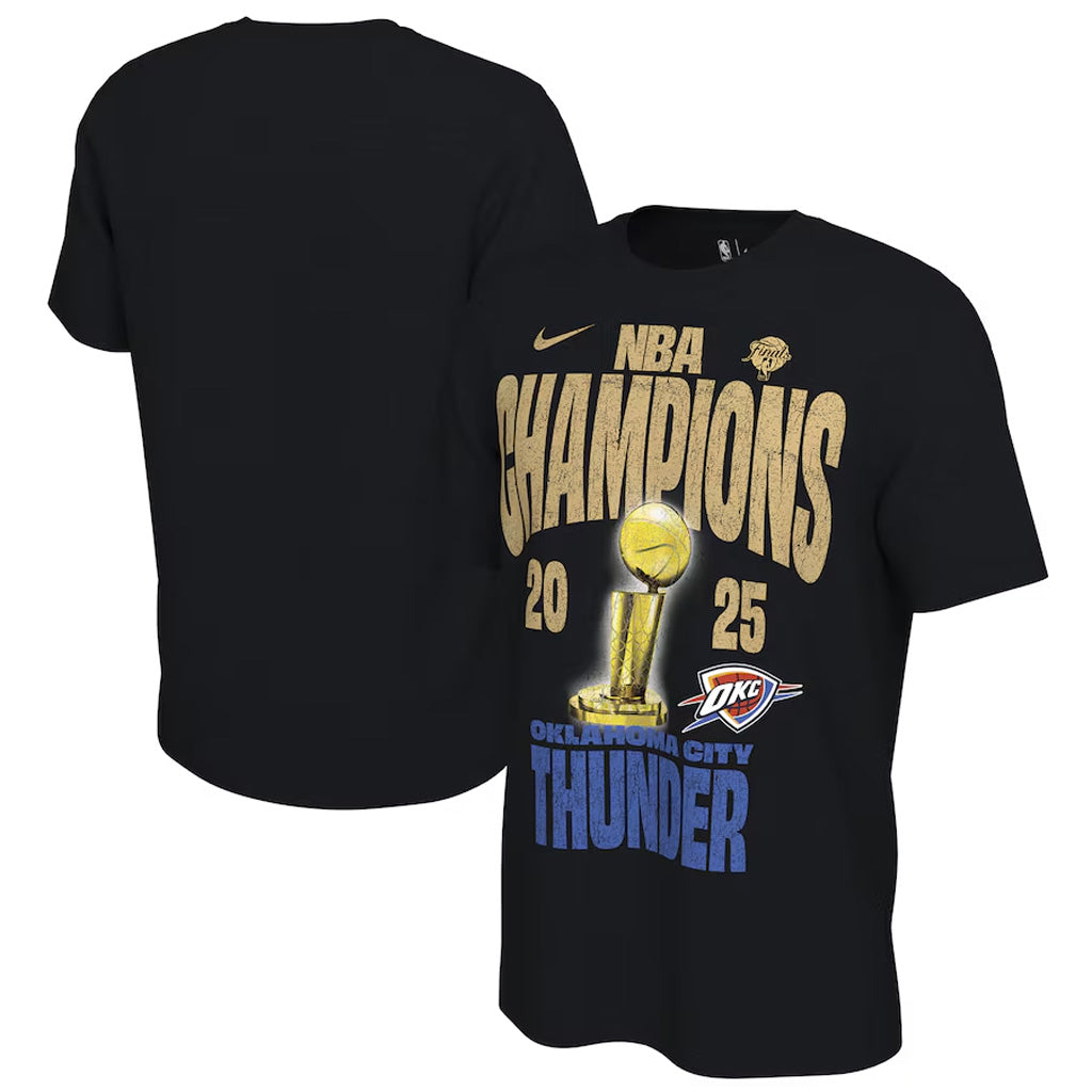 NBA Oklahoma City Thunder Nike 2025 Finals Locker Room Celebration T-Shirt - Black