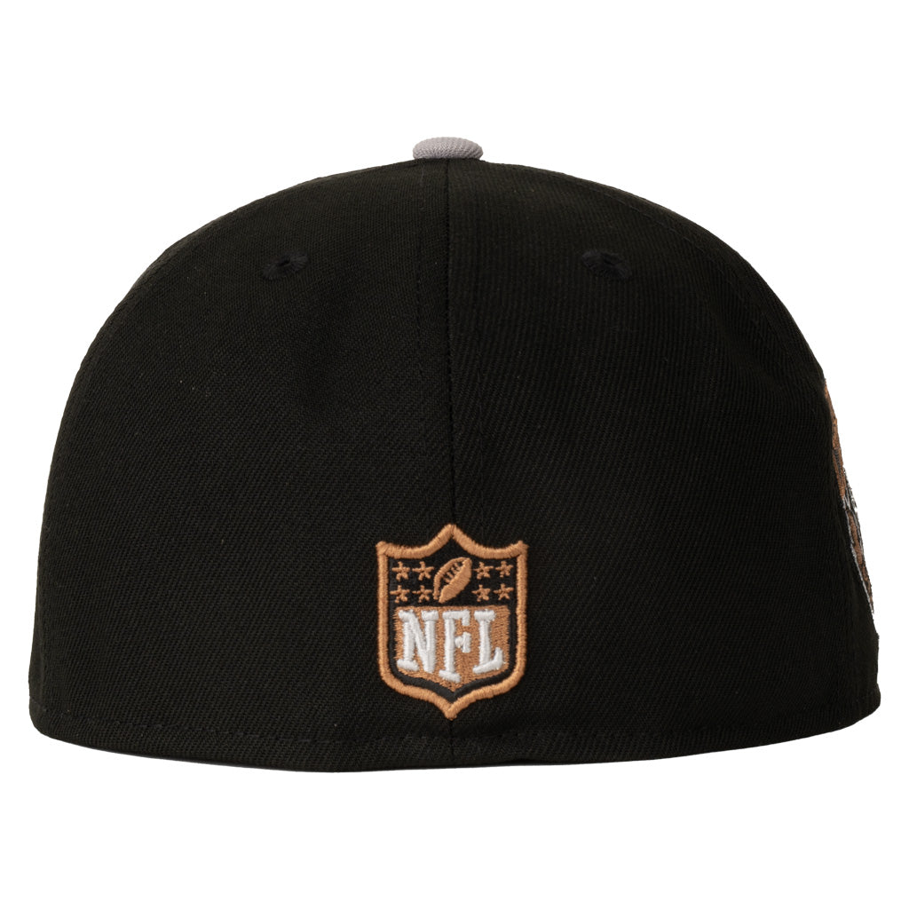 NFL Las Vegas Raiders New Era Gray Outline Logo 59FIFTY Fitted Hat - Black