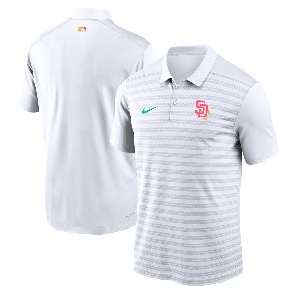 MLB San Diego Padres Nike City Connect Authentic Collection Victory Polo - White