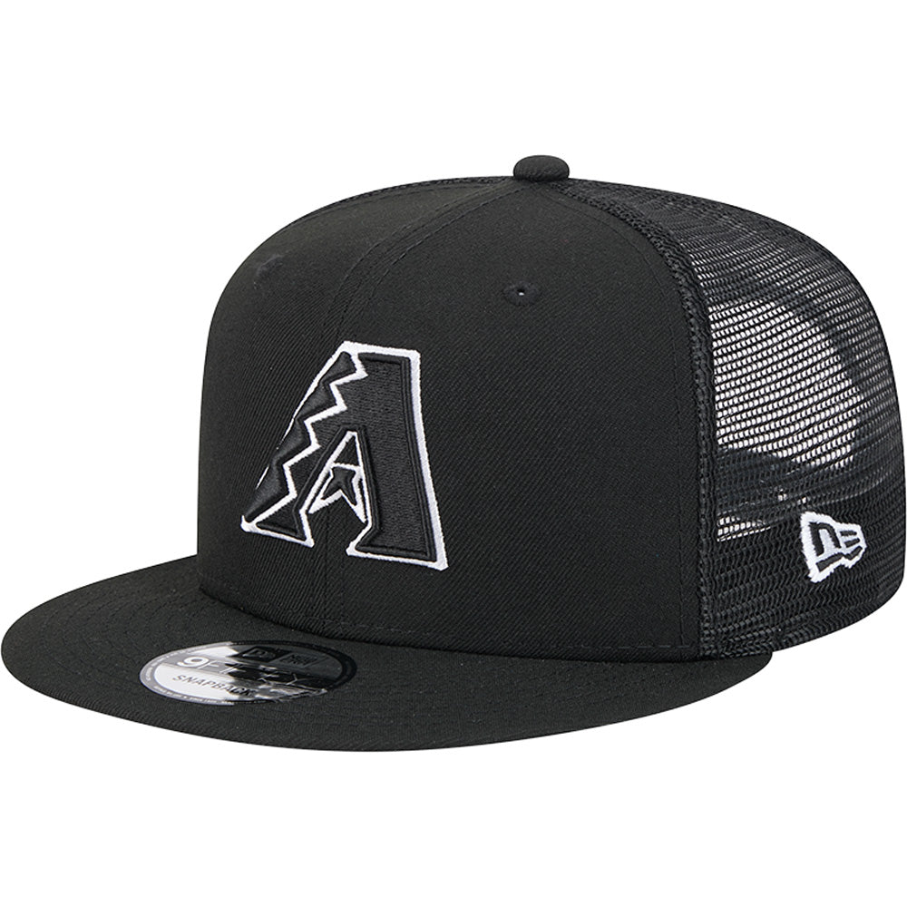 MLB Arizona Diamondbacks New Era Black & White 9FIFTY Snapback Trucker Hat - Black
