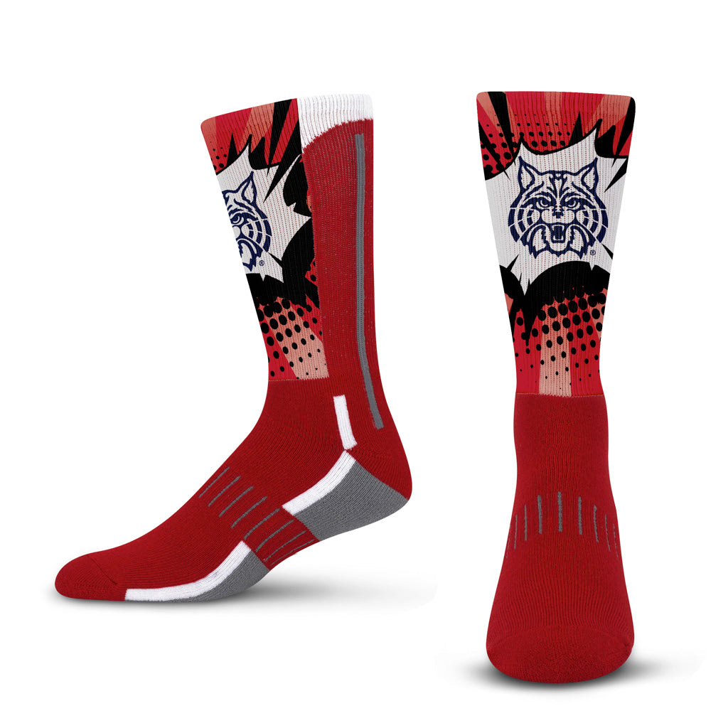 NCAA Arizona Wildcats For Bare Feet Ka-Pow! Socks - Red