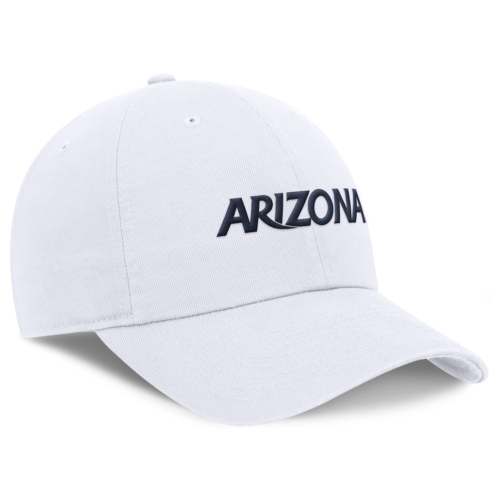 NCAA Arizona Wildcats Nike Wordmark Souch Adjustable Hat - White