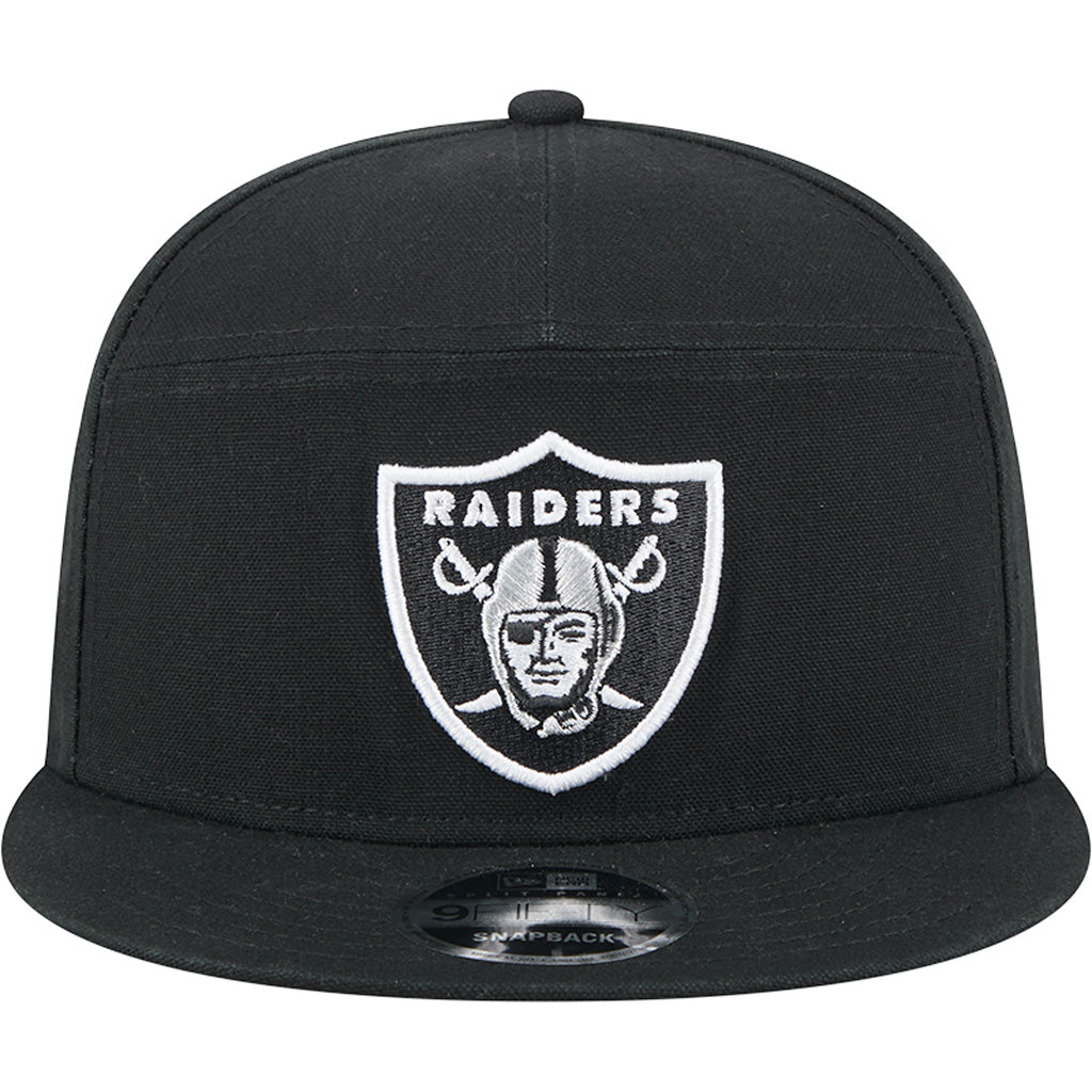 NFL Las Vegas Raiders Cotton Canvas 9FIFTY Split Panel Snapback Hat - Black