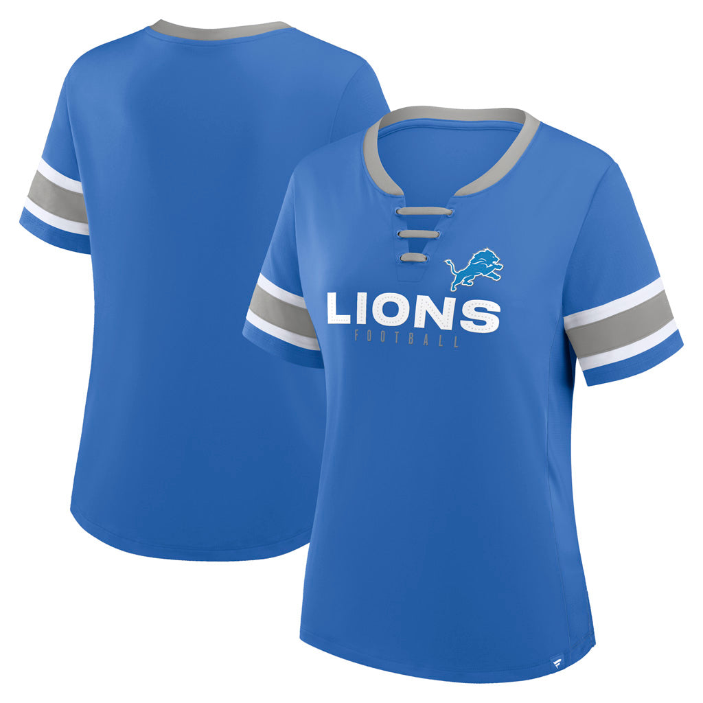 NFL Detroit Lions Women's Fanatics Draw Play Athena Lace-Up Top - Blue