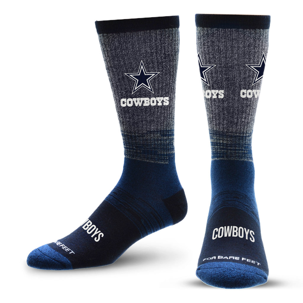 NFL Dallas Cowboys For Bare Feet Two-Tone Tonal Socks - Navy