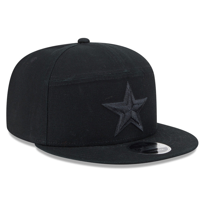 NFL Dallas Cowboys New Era BoB Cotton Canvas 9FIFTY Split Panel Snapback Hat - Black