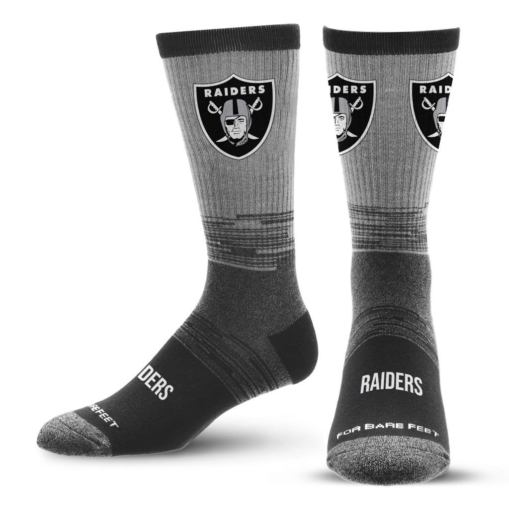 NFL Las Vegas Raiders For Bare Feet Two-Tone Tonal Socks - Black