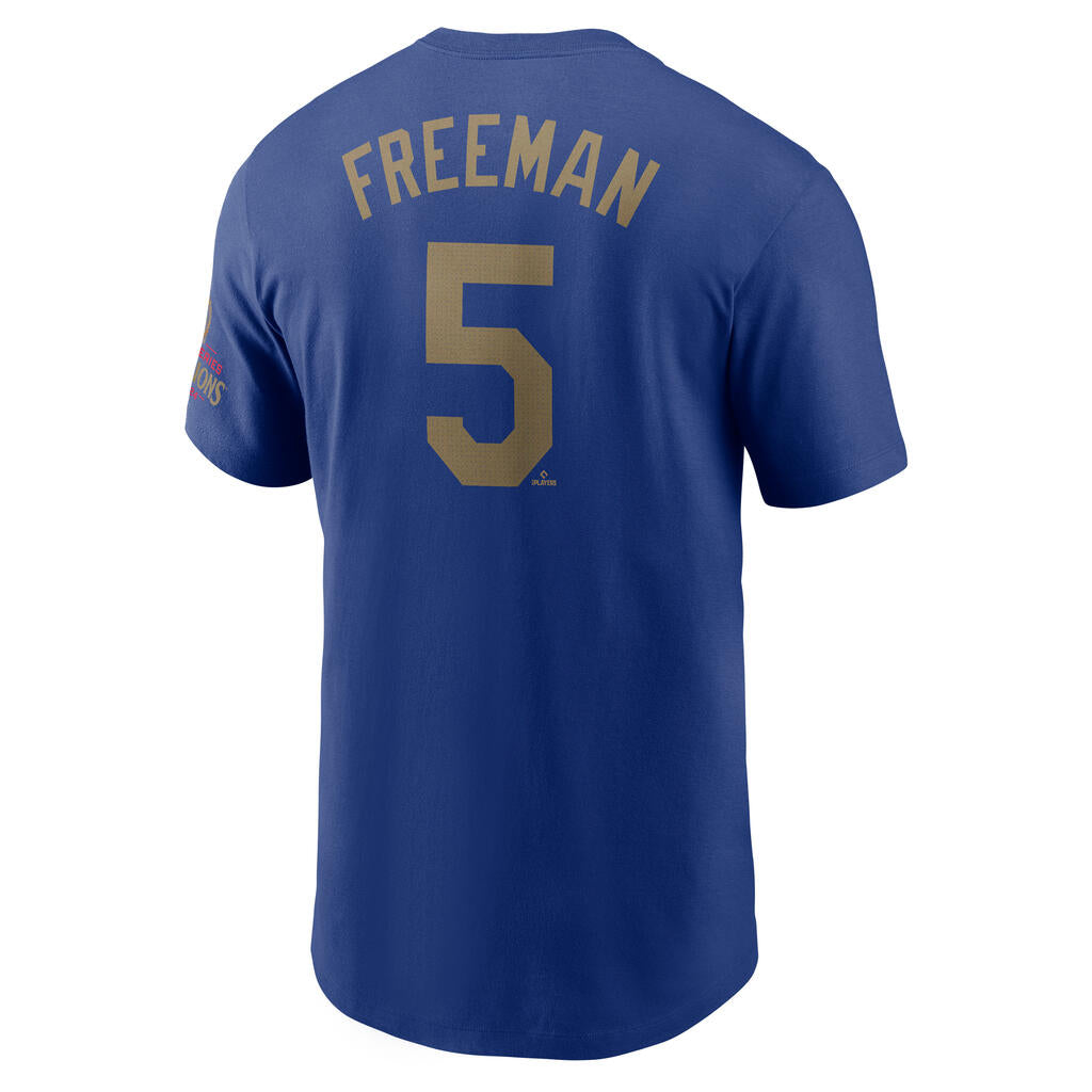 MLB Los Angeles Dodgers Freddie Freeman Nike Gold Player T-Shirt - Blue