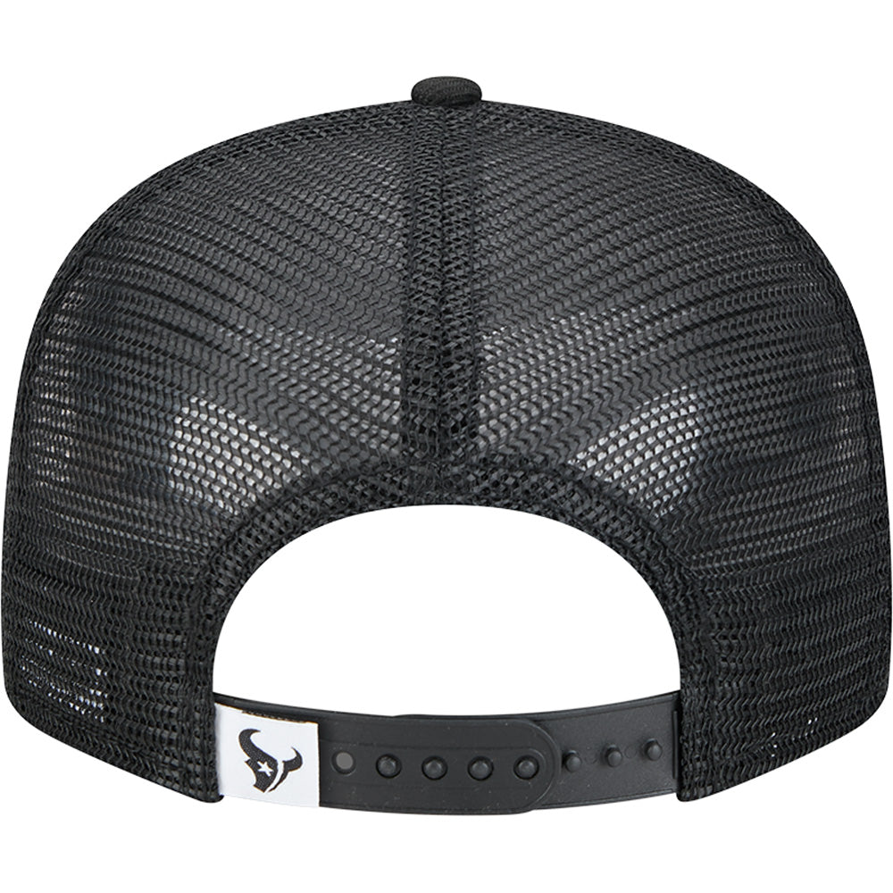 NFL Houston Texans New Era Black & White 9FIFTY Snapback Trucker Hat - Black