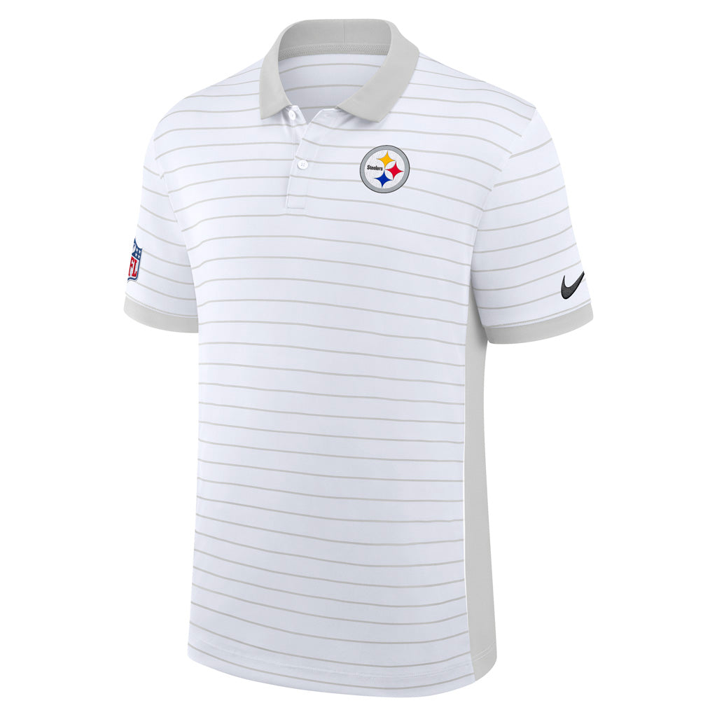 NFL Pittsburgh Steelers Nike 2025 Dri-Fit Striped Polo - White