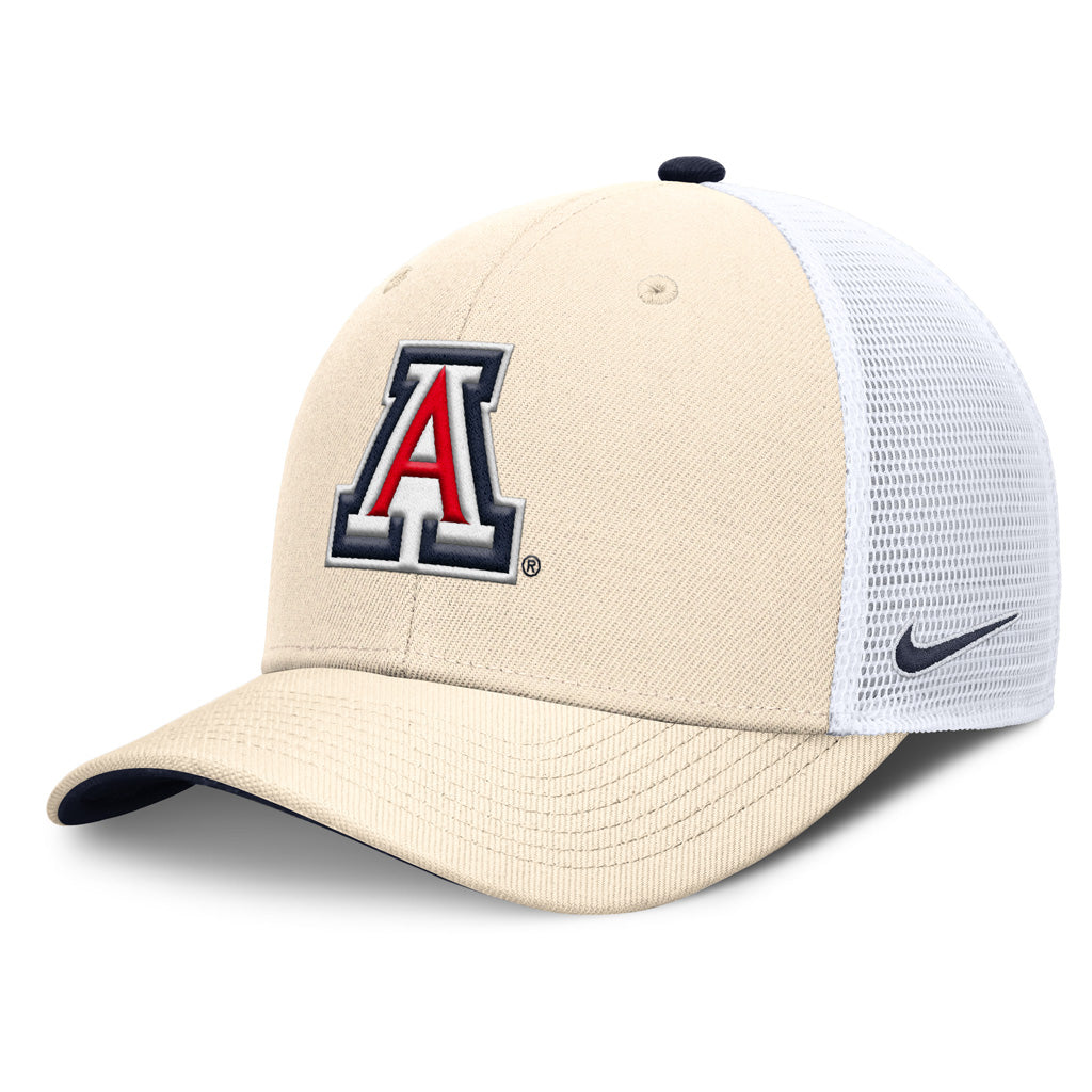 NCAA Arizona Wildcats Nike Primary Logo Structured Snapback Trucker Hat - Natural