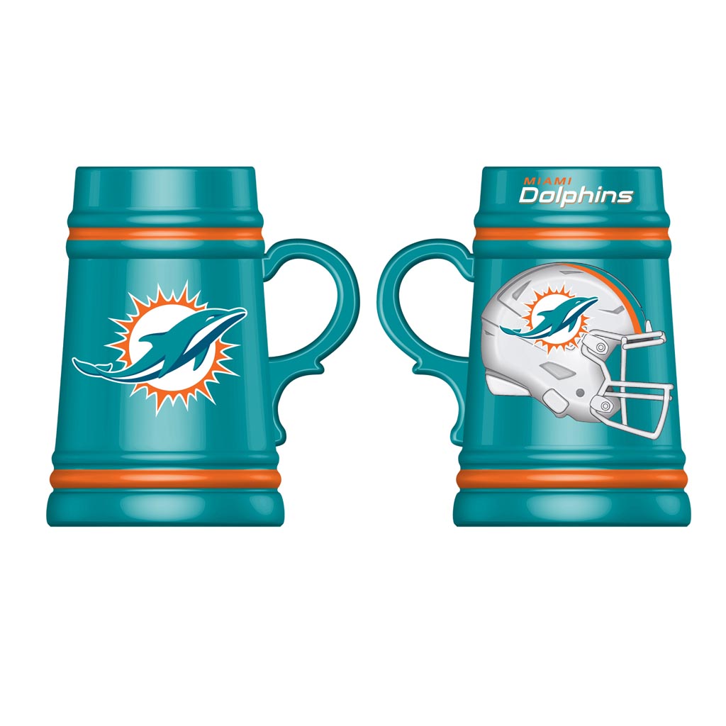NFL Miami Dolphins Evergreen 24oz Ceramic Stein Cup - Teal