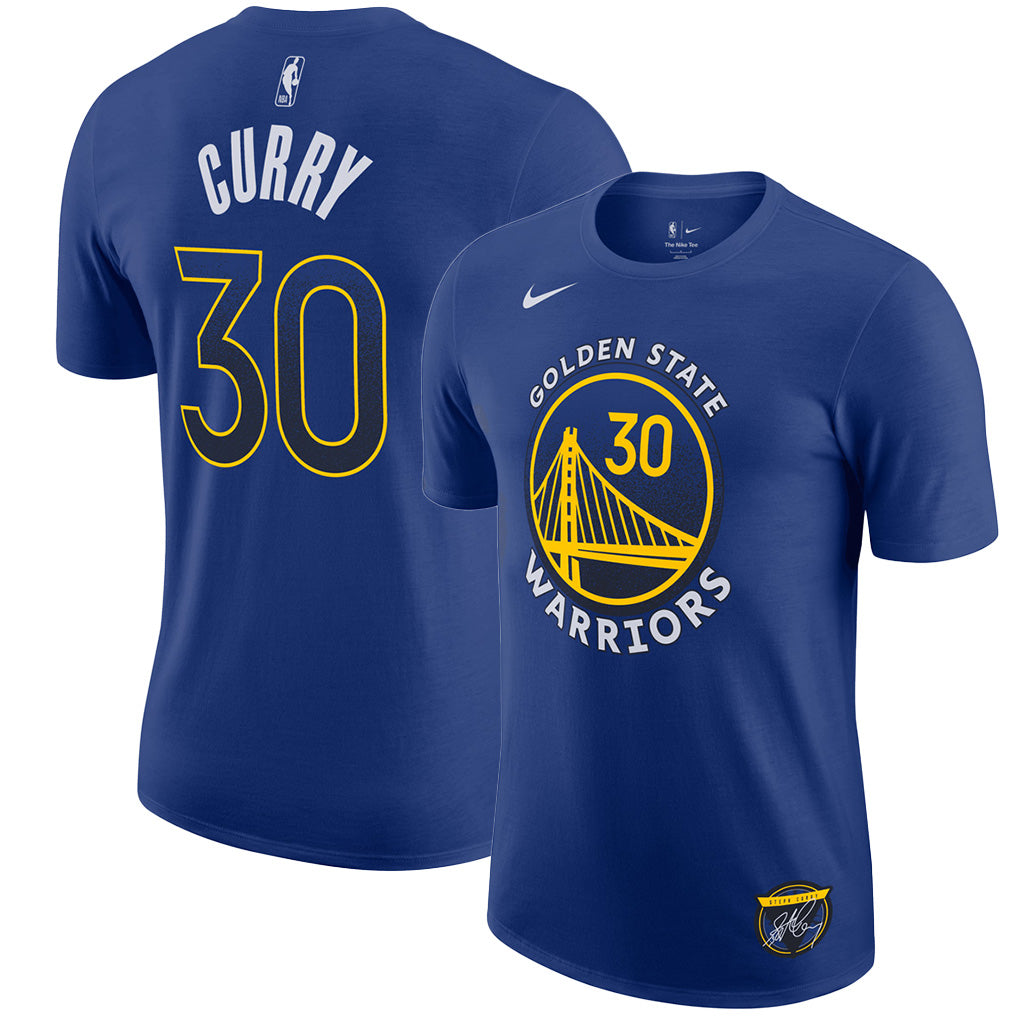 NBA Golden State Warriors Steph Curry Nike 2025 Select Series Name & Number T-Shirt - Blue