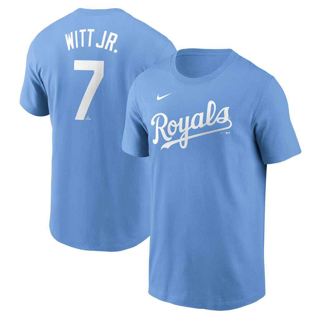 MLB Kansas City Royals Bobby Witt Jr. Nike FUSE Name & Number T-Shirt - Blue