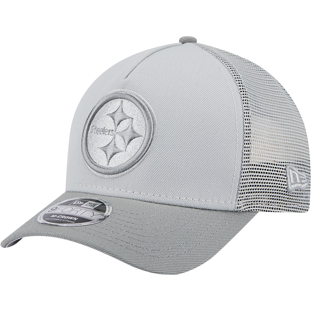 NFL Pittsburgh Steelers New Era Gray Tonal 9FORTY M-Crown Snapback Trucker Hat - Gray