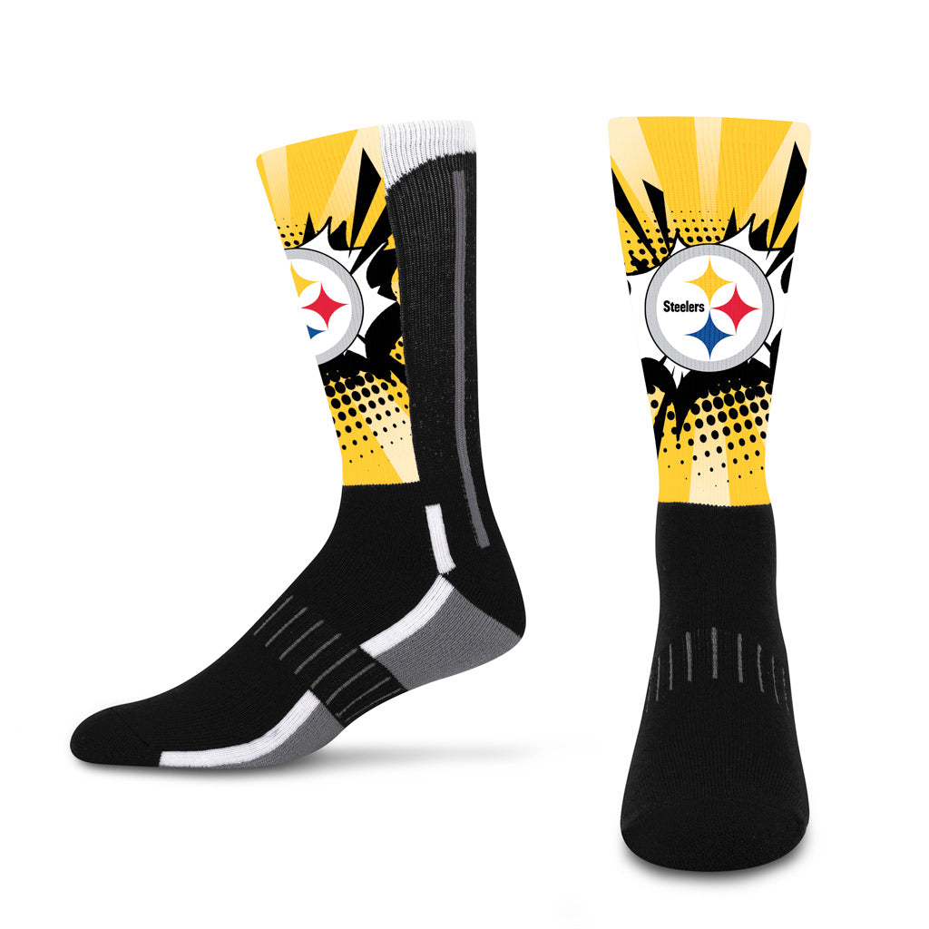 NFL Pittsburgh Steelers For Bare Feet Ka-Pow! Socks - Yellow