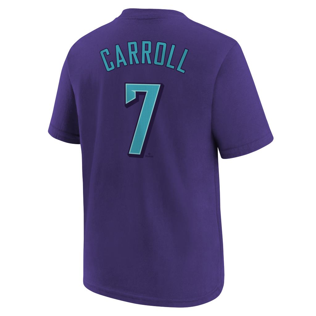 MLB Arizona Diamondbacks Corbin Carroll Youth Nike 2025 City Connect Name & Number T-shirt - Purple