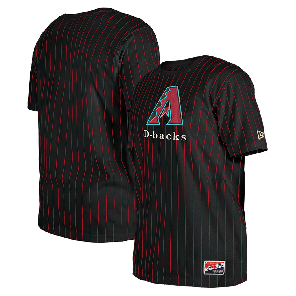 MLB Arizona Diamondbacks New Era Striped Jersey T-Shirt - Black