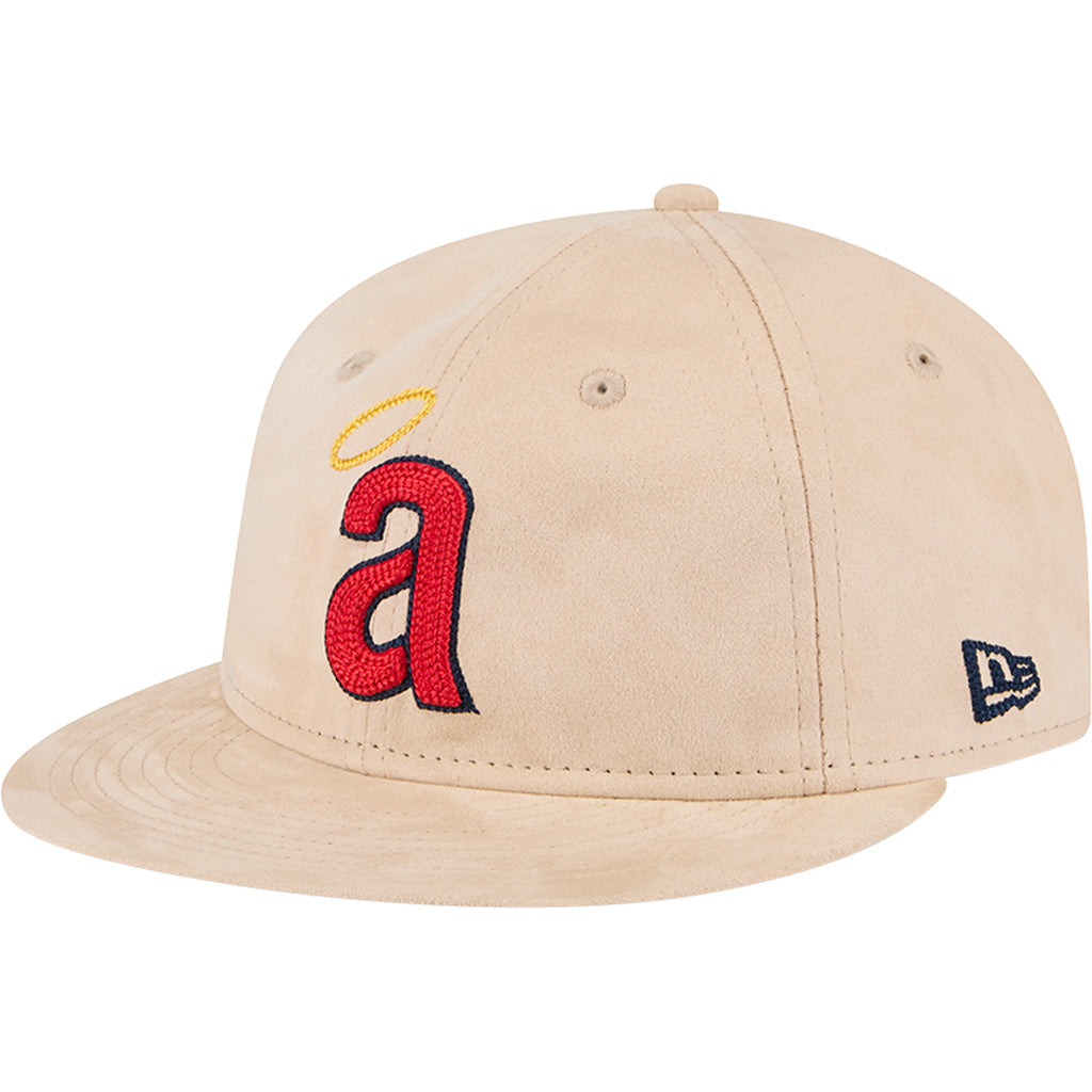 MLB Los Angeles Angels New Era Suede Retro Crown 9FIFTY Snapback Hat - Tan