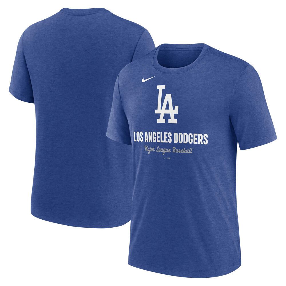 MLB Los Angeles Dodgers Nike Logo Tri-Blend T-Shirt - Blue