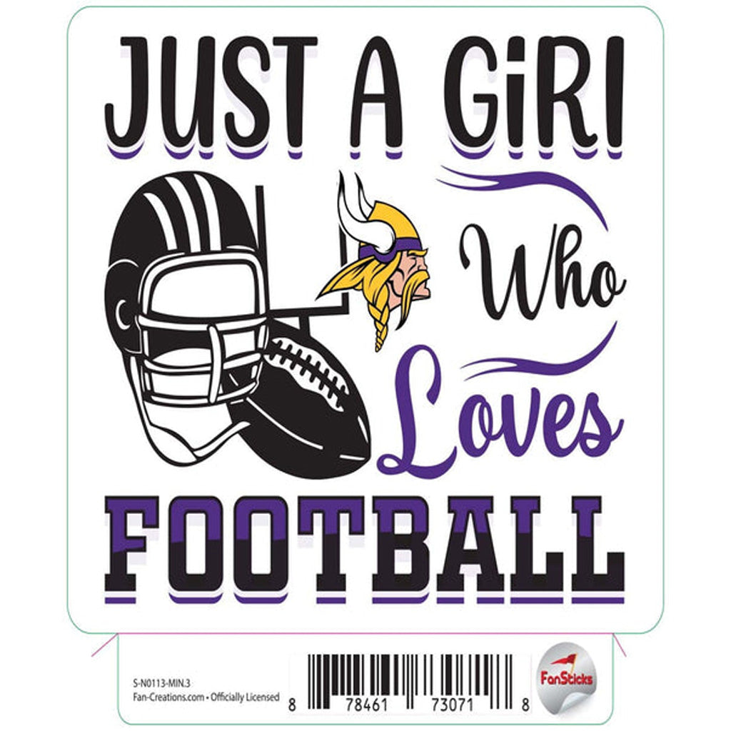 NFL Minnesota Vikings Fan Creations Just a Girl Sticker