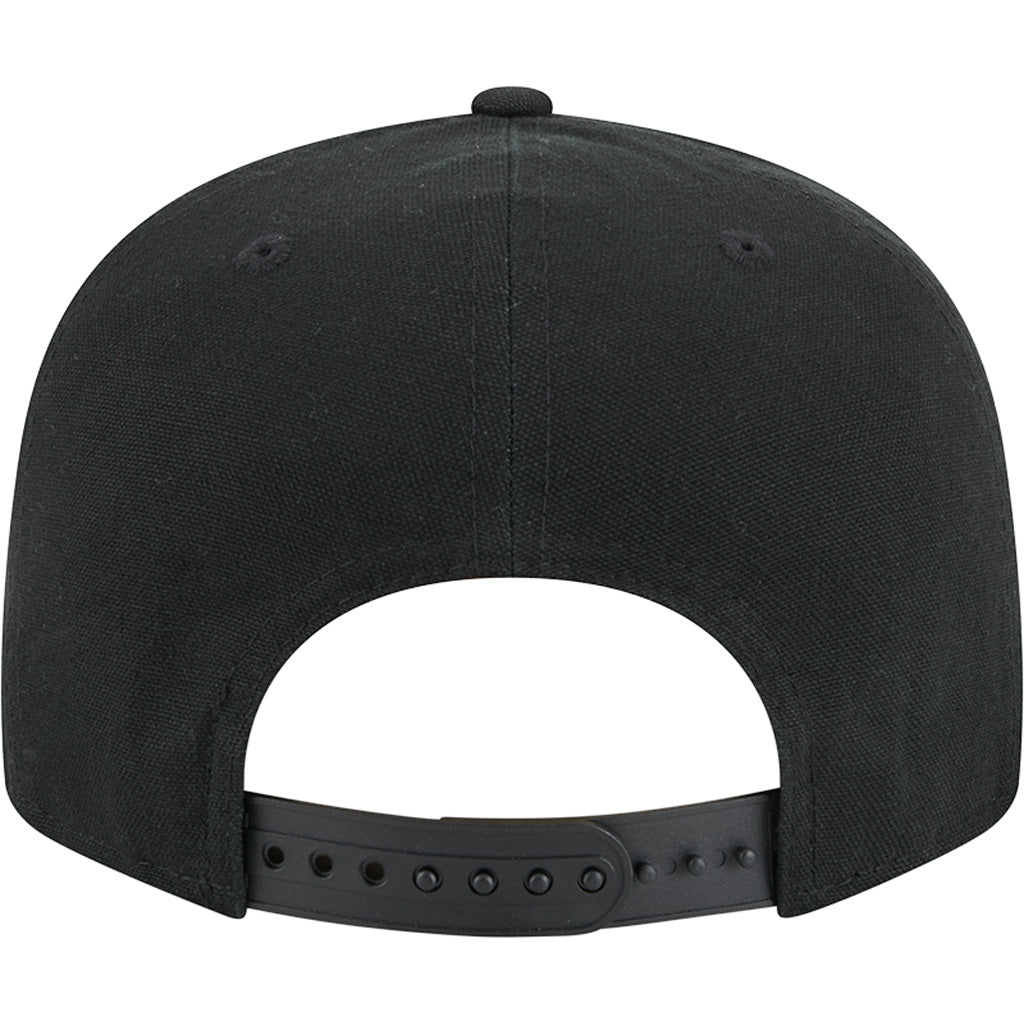 NFL Arizona Cardinals New Era Black on Black Cotton Canvas 9FIFTY Split Panel Snapback Hat - Black