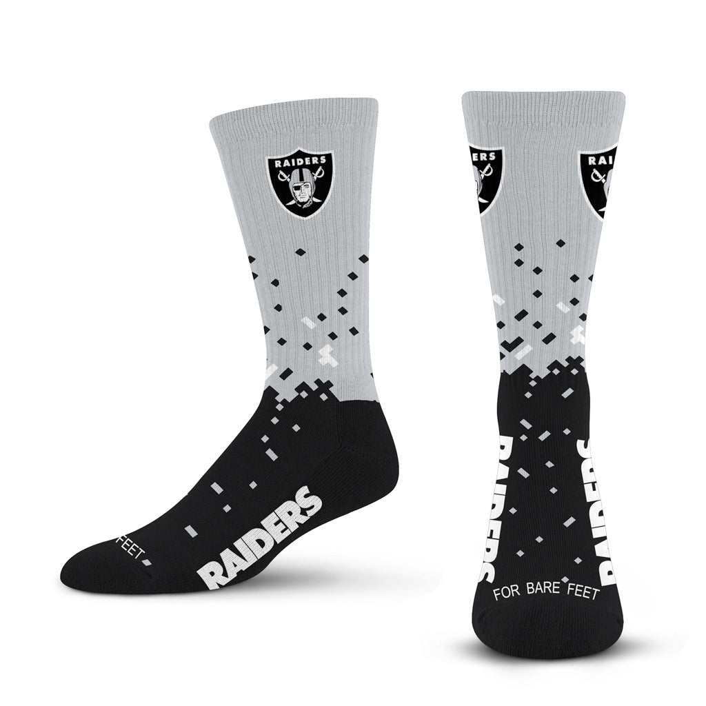 NFL Las Vegas Raiders For Bare Feet Spray Zone Socks - Gray