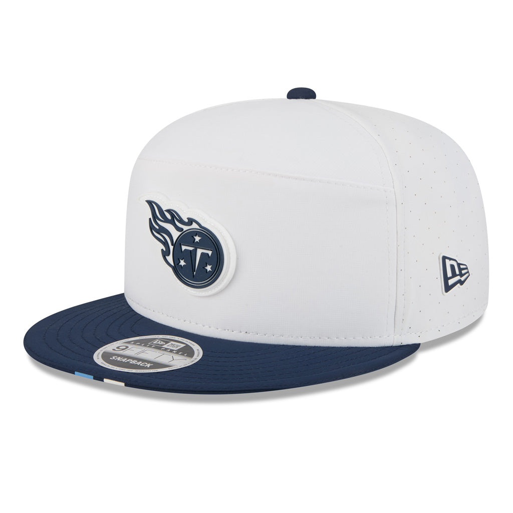 NFL Tennessee Titans New Era 2025 Training 9FIFTY Split Panel Snapback Hat - White
