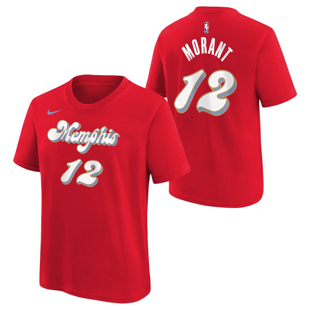 NBA Memphis Grizzlies Ja Morant Youth Nike City Edition 2024/25 Name & Number T-Shirt - Red