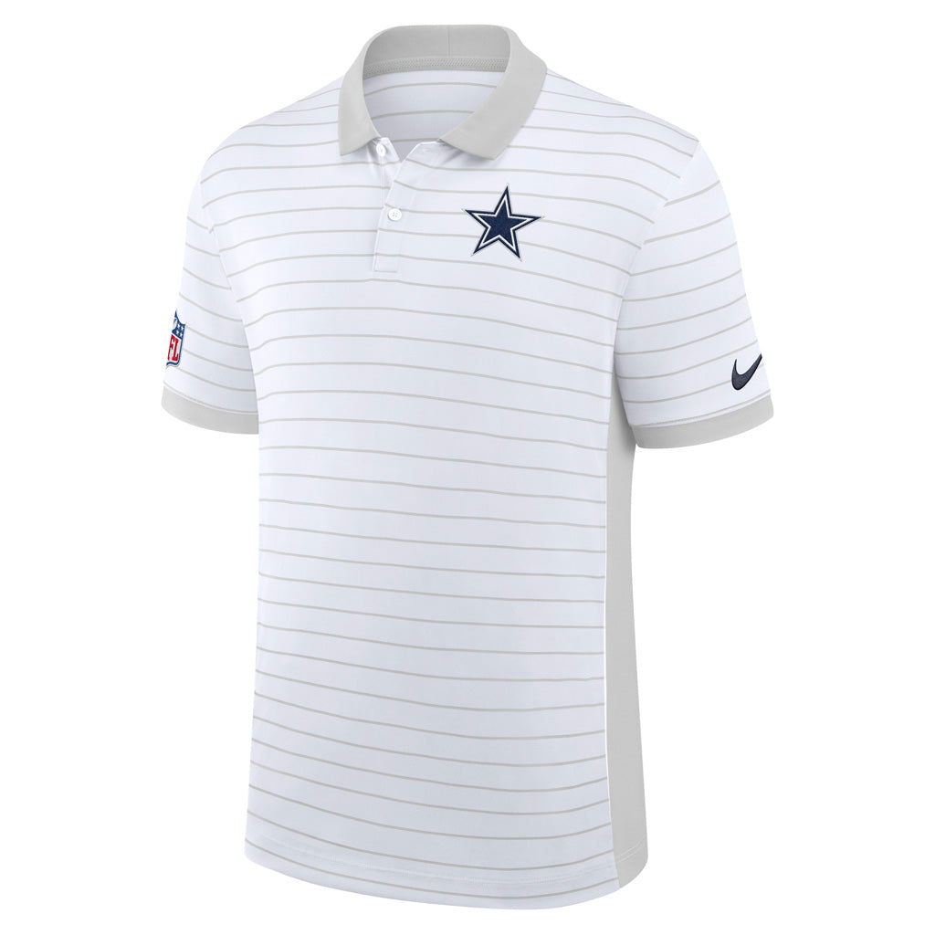 NFL Dallas Cowboys Nike 2025 Dri-Fit Striped Polo - White