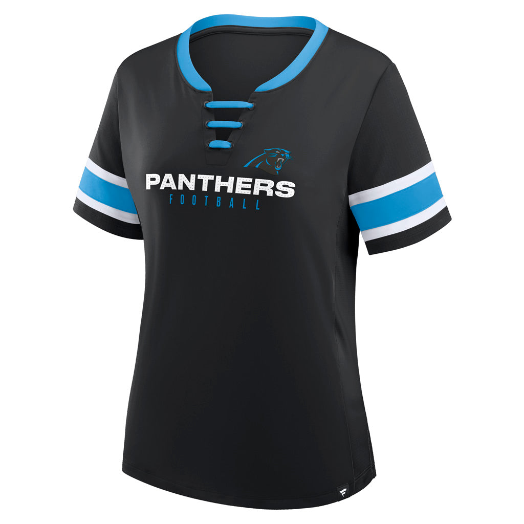 NFL Carolina Panthers Women's Fanatics Draw Play Athena Lace-Up Top - Black