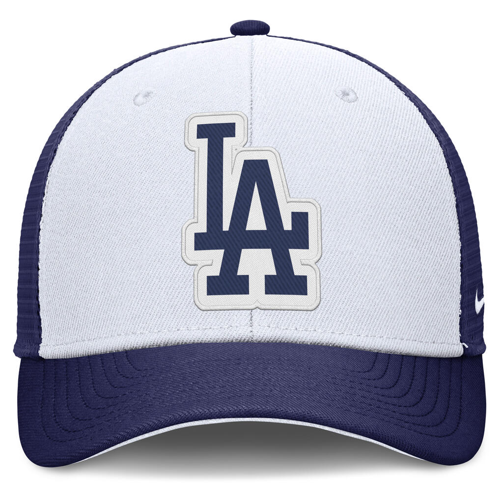 MLB Los Angeles Dodgers Nike Two-Tone Tonal Logo Trucker Snapback Hat - White