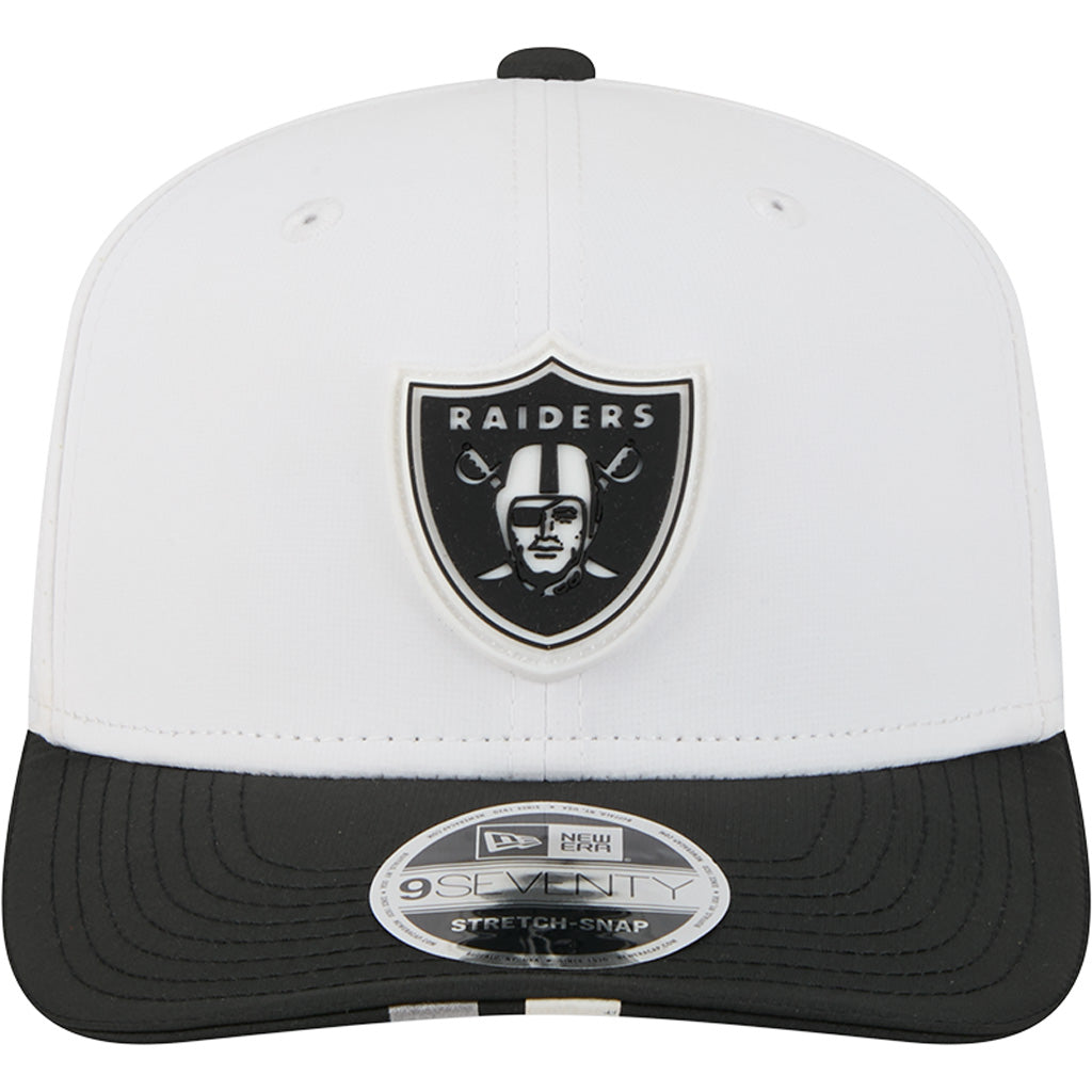 NFL Las Vegas Raiders New Era 2025 Training 9SEVENTY Stretch-Snapback Hat - White