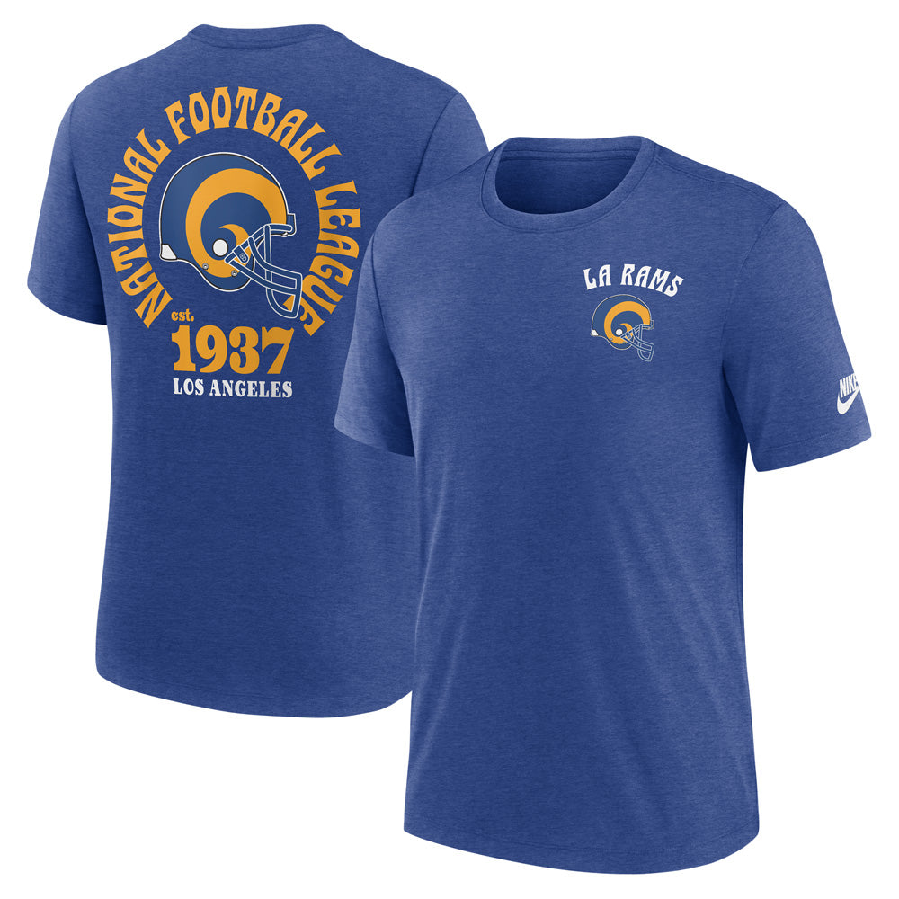 NFL Los Angeles Rams Nike 2-Hit Tri-Blend T-Shirt - Blue