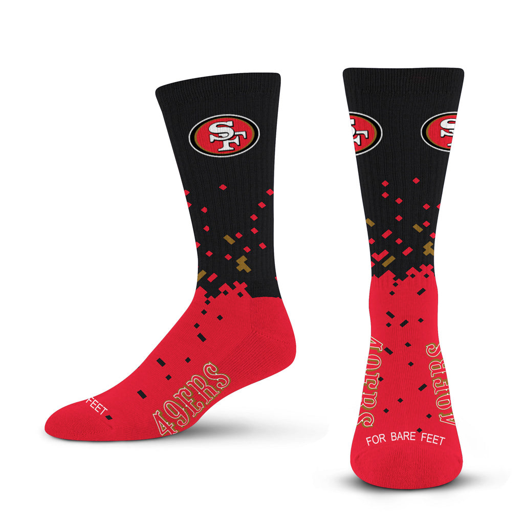NFL San Francisco 49ers For Bare Feet Spray Zone Socks - Black