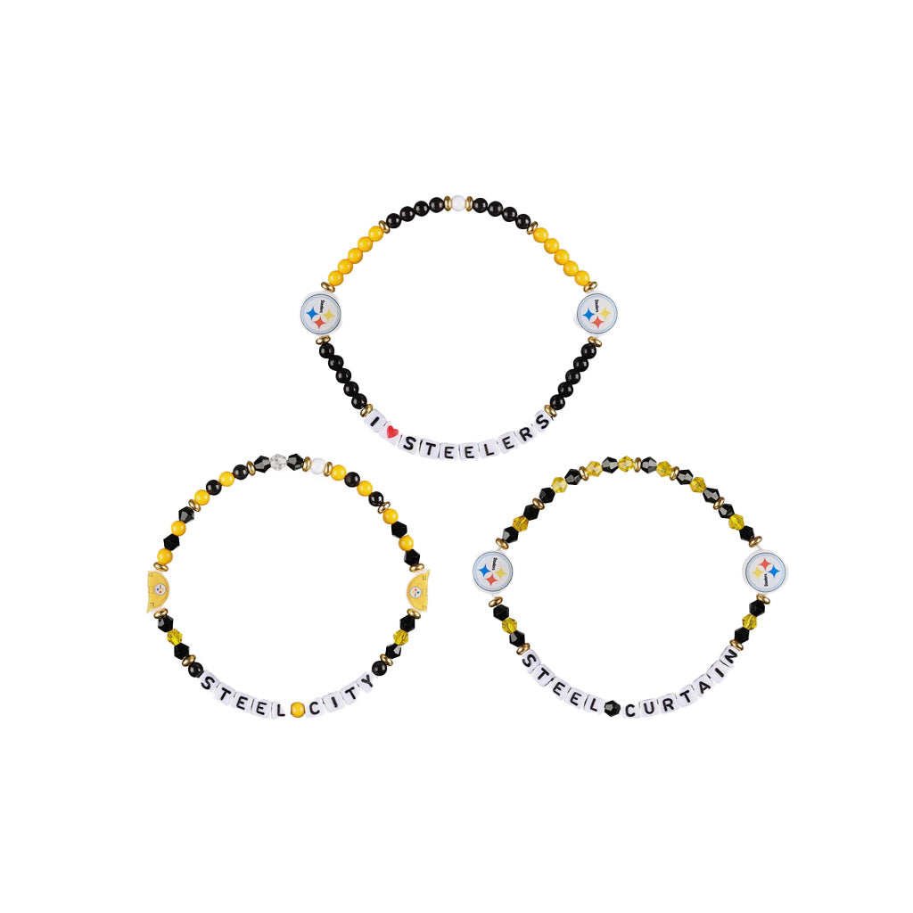 NFL Pittsburgh Steelers FOCO 3-Pack Friendship Bracelet
