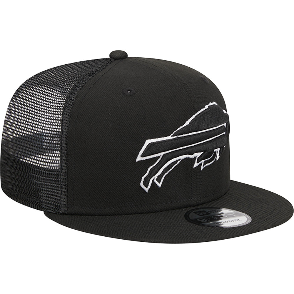 NFL Buffalo Bills New Era Black & White 9FIFTY Snapback Trucker Hat - Black