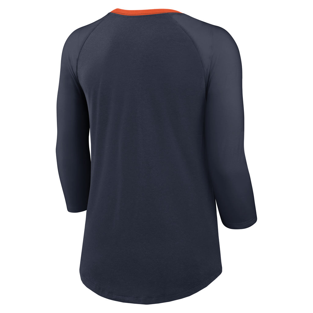 NFL Chicago Bears Women&#39;s Nike Fashion 3/4 Sleeve T-Shirt - Navy