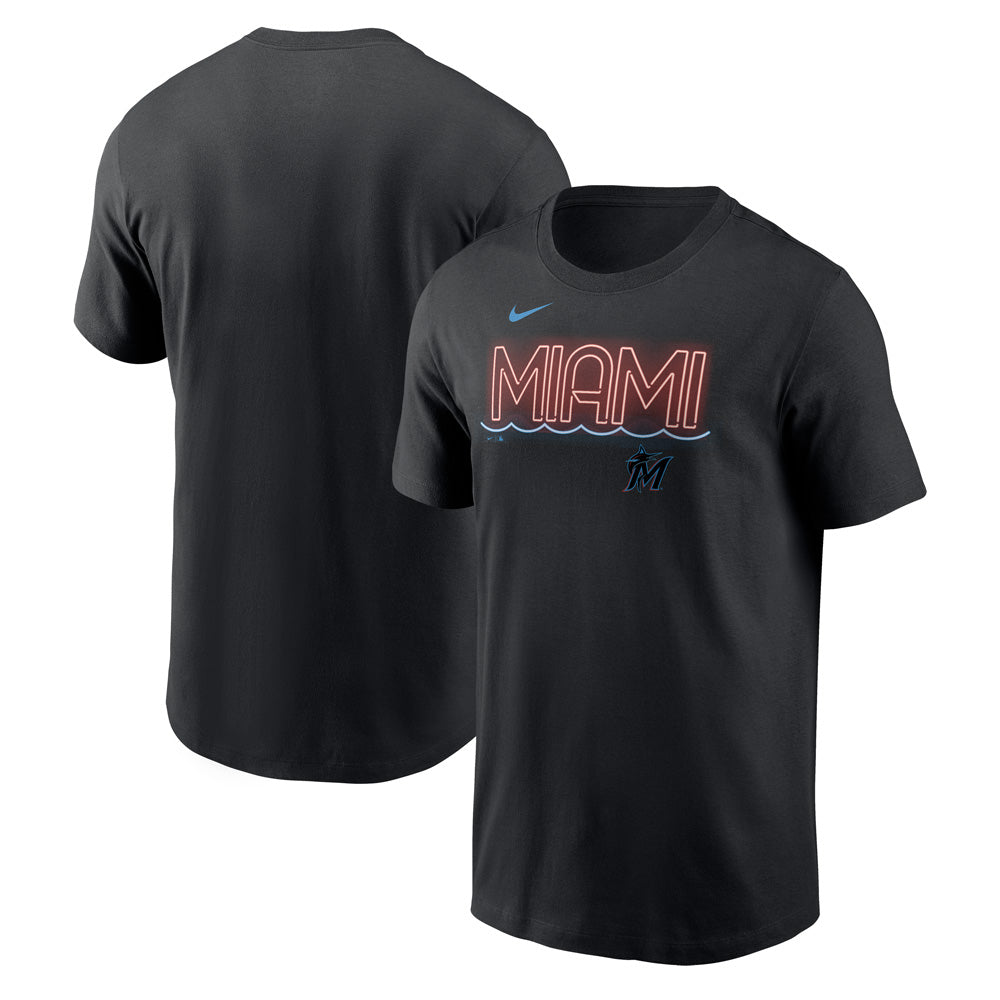 MLB Miami Marlins Nike Local Neon Essential T-Shirt - Black